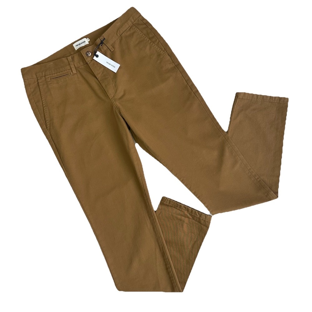 NWT Taylor Stitch Slim Chino Pant Cotton Men 34 British Khaki Brown Huckberry